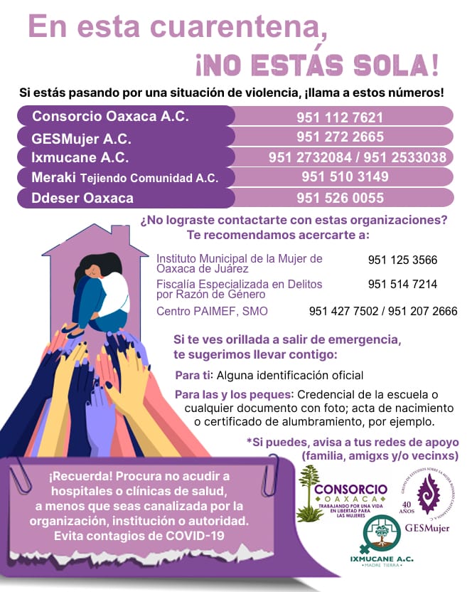 Números de atención en caso de violencia en Oaxaca
